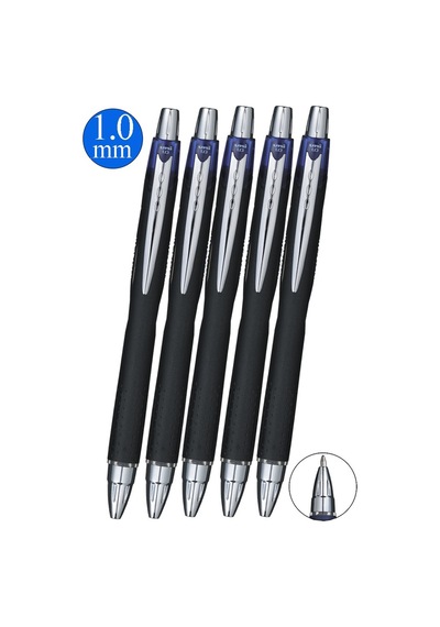 Mavi Jel Uçlu Pilot Kalem 5 Adet Uniball Jetstream Sxn-210 1.0 Mm Basmalı Pilot Kalem Roller Uçlu Likit Mürekkepli