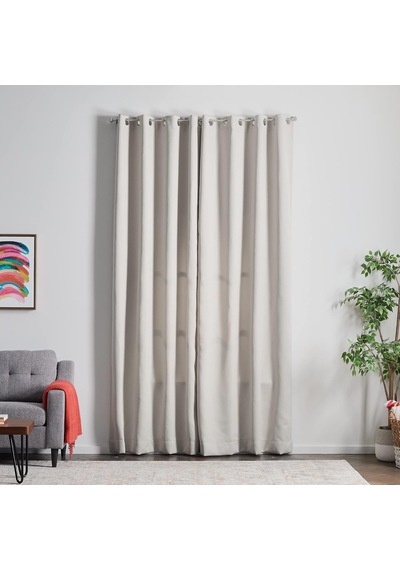 %85 Karartma Perdesi 2 Panelli Set Beyaz Perdeler 250 Cm Uzunluk Isı Yalıtımlı, Gürültü Azaltıcı