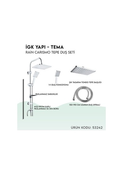 Rain Carismo Tepe Duş Seti, İki Model 6998
