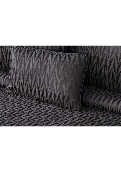 Lukes Geometrik 4 Parça Siyah Pike Takımı 240 X 260 Cm Siyah
