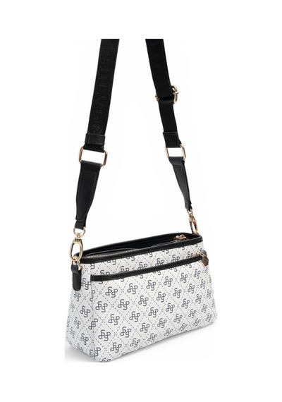 Silver & Polo Silver Polo Beyaz - Siyah Monogram Kadın Çapraz Çanta Sp1184