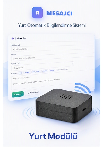 Mesajcı Yurt Öğrenci Ve Veli Otomatik E-posta Gönderim Modülü