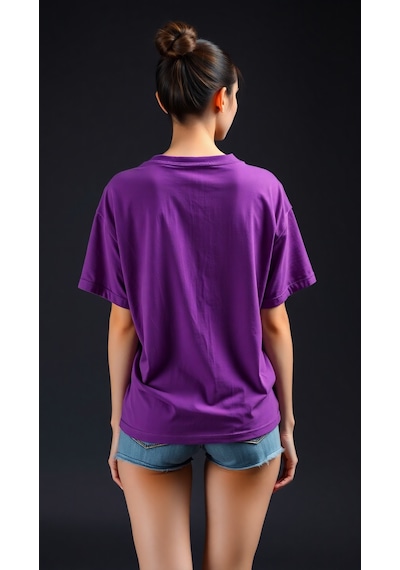 The Future Baskılı Oversize T-shirt Mor