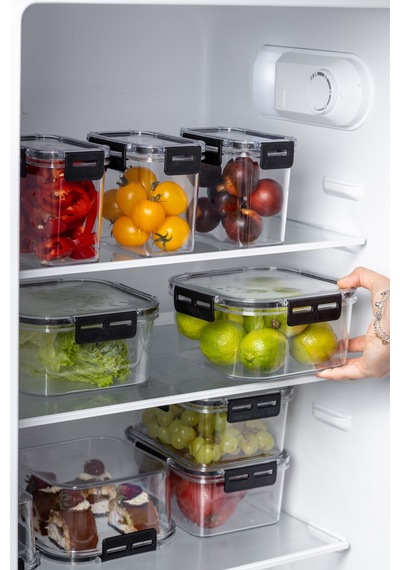 Nandy Home Kilit Kapaklı Kare Clear Saklama Kabı 3'lü Set - 900 ML