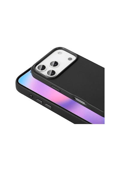 Apple Uyumlu  iPhone 17 Pro Max Kılıf M-safe Şarj Özellikli Pu Deri Görünümlü Zore Kupra Kapak Siyah