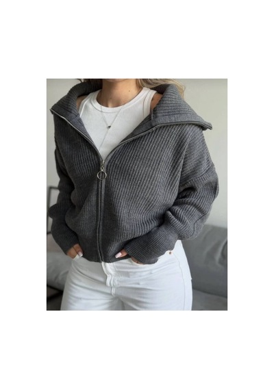 Flex Fashıon Kadın Esnek Örgü Fermuarlı Devrik Yaka Yumoş Triko Hırka Füme - 760178304 Füme - 760178304 Füme Flex Fashıon Kadın Esnek Örgü Fermuarlı Devrik Yaka Yumoş Triko Hırka Füme - 760178304 Füme - 760178304 Füme