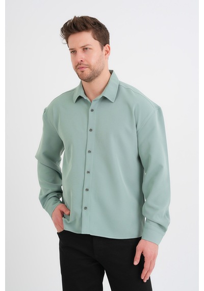 Redline Base Oversize Yumuşak Teri Emen Kolay Ütü Nefes Alan Erkek Gömlek Mint Redline Base Oversize Yumuşak Teri Emen Kolay Ütü Nefes Alan Erkek Gömlek Mint