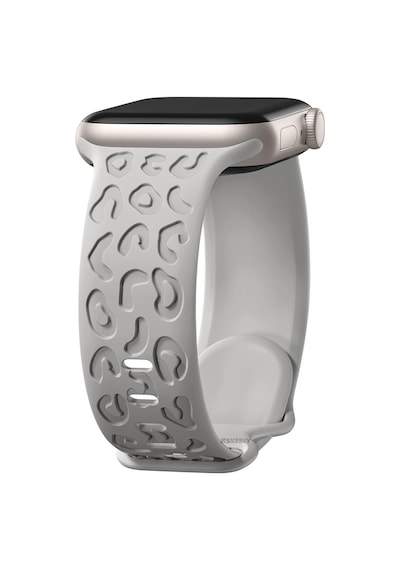 Apple Uyumlu  Watch  Ultra 1 Ve 2 49mm Leopar Desenli Yumuşak Silikon Kordon