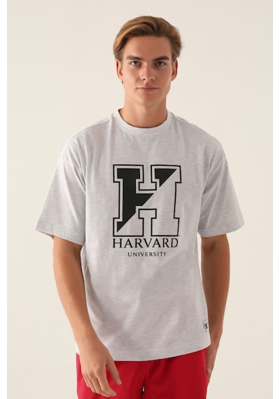 Harvard Universty Kar Melanj Erkek T-shirt 5274-42814 Kar Melanj
