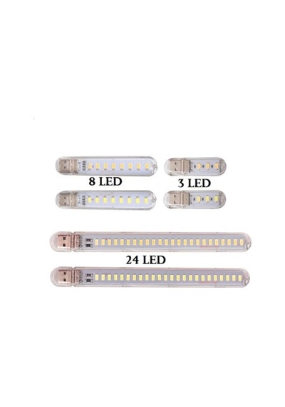 Taşınabilir Mini USB Beyaz LED Lamba 3 Ledli 5730 SMD Kamp Stick Beyaz