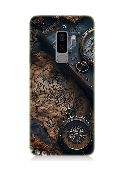 Samsung Galaxy S9 Plus Uyumlu Eski Harita Desenli Silikon Kılıf