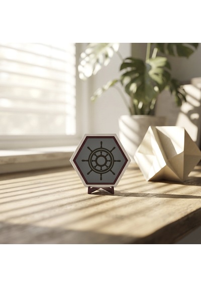 Gemi Dümeni Desenli Masaüstü Dekoru Sevdikleriniz İçin Modern, Butik Ve Şık Bir Hediye Alternatifi 10x10 Cm, Kül Gri