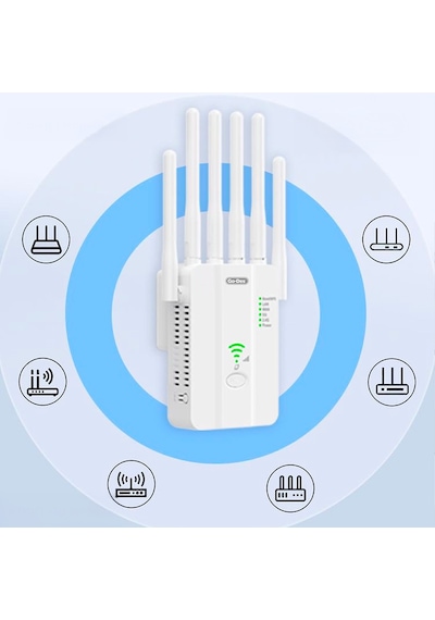 Go Des Gd-wps032 1200mbps 6 Antenli 5ghz Wifi Sinyal Güçlendirici Router Beyaz