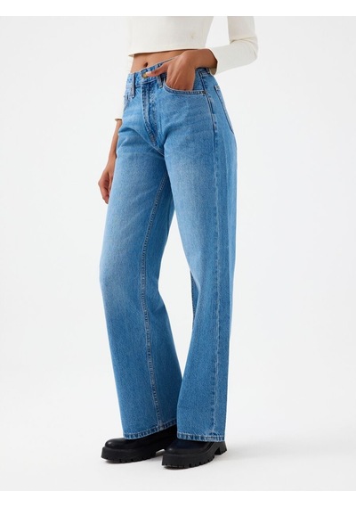 LOFT Wide Leg Regular Fit Kadın Pantolon Lf2040546 Q1.v1 Denim