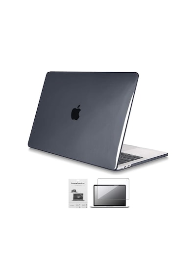 13" Apple Uyumlu MacBook Pro A2338 M1 Kristal Siyah Kılıf Koruyucu + Ekr
