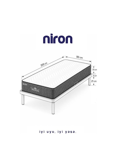 Niron Nova Simple Karyola Ve Yatak Seti 90x200 Cm Paket Yaylı Yatak Ve Metal Karyola Takımı Niron Nova Simple Karyola Ve Yatak Seti 90x200 Cm Paket Yaylı Yatak Ve Metal Karyola Takımı