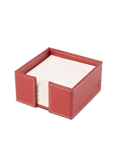 Küp Bloknotluk Suni Deri Masaüstü 10x10x5 Cm. Kırmızı Genel