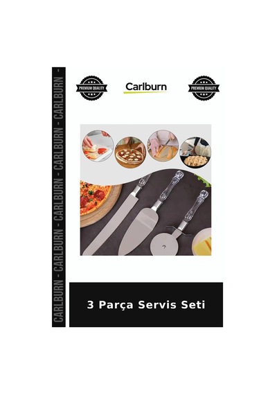 3 Parça Servis Seti Pasta Bıçağı Sofra Sunumu Çeyiz Ürünü Diğer