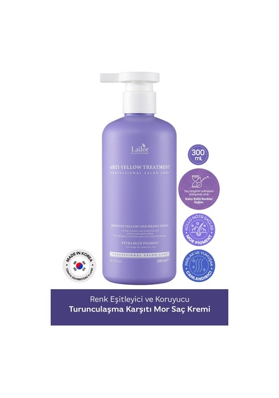 Lador Renk Eşitleyici ve Koruyucu Turunculaşma Karşıtı Mor Saç Kremi LADOR Yellow Treatment 300 ML