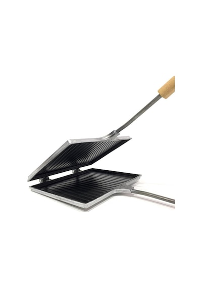 Teflon Ocak Üstü Döküm Tost Makinesi 23x17cm Metal