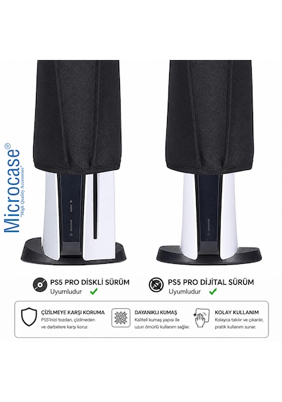 Microcase Ps5 Pro İçin Su Toz Kir Çizik Koruma Kılıfı Al5642 Siyah