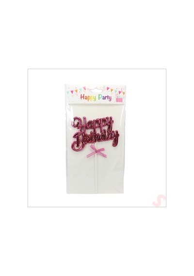 Happy Birthday Pasta Süsü, 23cm X 12,5cm - Pembe