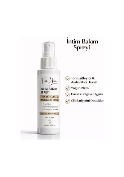 İntim Bölge Ton Eşitleyici İnitim Bakım Spreyi 100 Ml Arbutin & Hyaluronik Asit İçeren