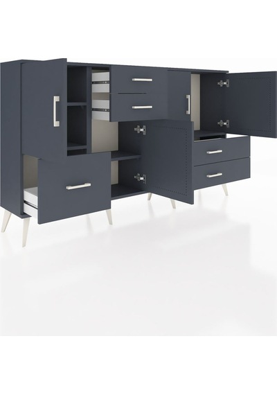 Arges Konsol 4 Raflı 5 Çekmeceli 4 Kapaklı 176x30x99 Antrasit-antrasit Antrasit - Antrasit Arges Konsol 4 Raflı 5 Çekmeceli 4 Kapaklı 176x30x99 Antrasit-antrasit Antrasit - Antrasit
