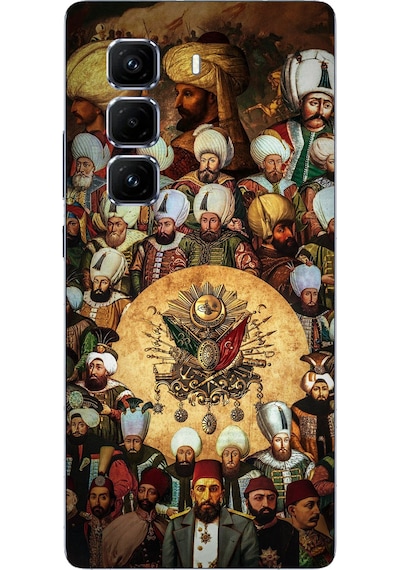 Infinix Hot 50 Pro Plus Uyumlu Osmanlı Padişahları Baskılı Silikon Kılıf Renkli