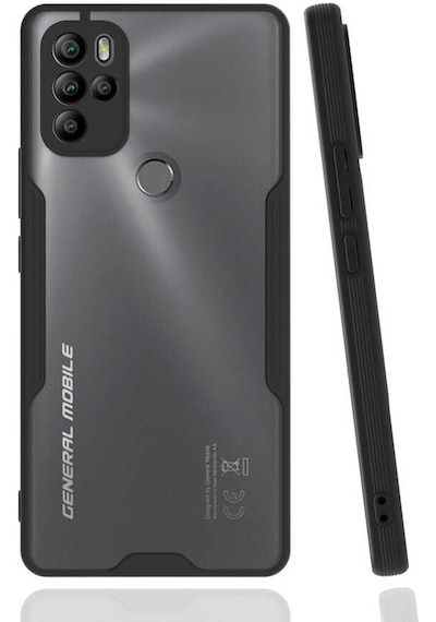 General Mobile Gm 21 Pro Kılıf Kamera Korumalı Arkası Şeffaf Silikon Siyah