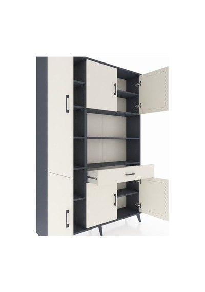 Arges Dolap 10 Raflı Tek Çekmeceli 6 Kapaklı 132x30x195 Antrasit-aytaşı/aytaşı Aytası/aytası Arges Dolap 10 Raflı Tek Çekmeceli 6 Kapaklı 132x30x195 Antrasit-aytaşı/aytaşı Aytası/aytası
