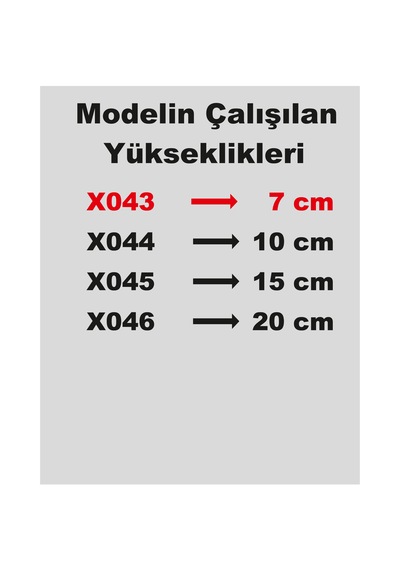 Stencil Harf Boyama Şablonu X043 Harf Yüksekliği 7 Cm