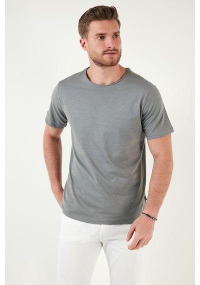 Buratti Bisiklet Yaka % 100 Pamuk Regular Fit Basic Erkek T Shirt 59020001 Açık Haki