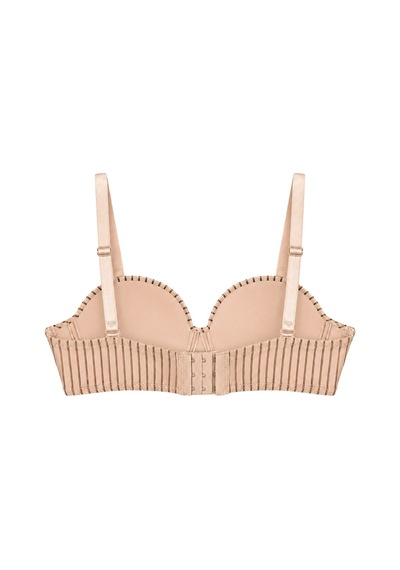 Cottonill Seamless Bra - Striva Ten Mikro Çizgi Desenli Balenli Kadın Sütyen