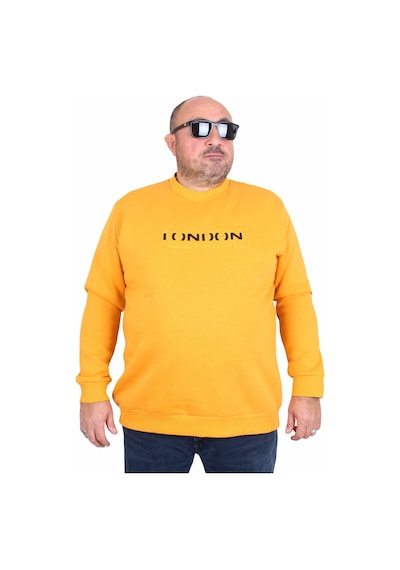 Moc Grande Mocgrande Erkek Büyük Beden Sıfır Yaka 3ip Sweat London 24208 Hardal