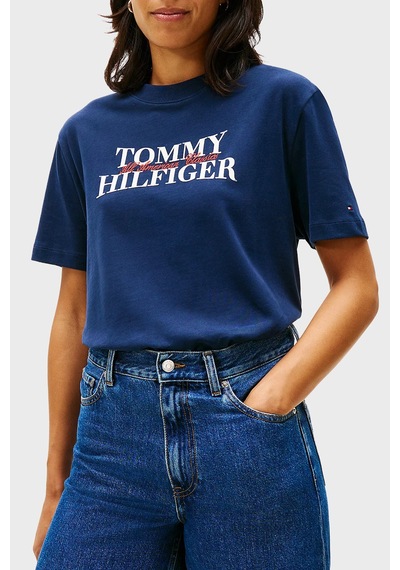 Tommy Hilfiger Bayan T Shirt Ww0ww47884 C1g Lacivert Lacivert