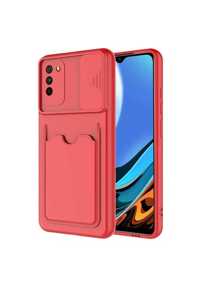 Xiaomi Poco M3 Kılıf Zore Kartix Kapak Kırmızı