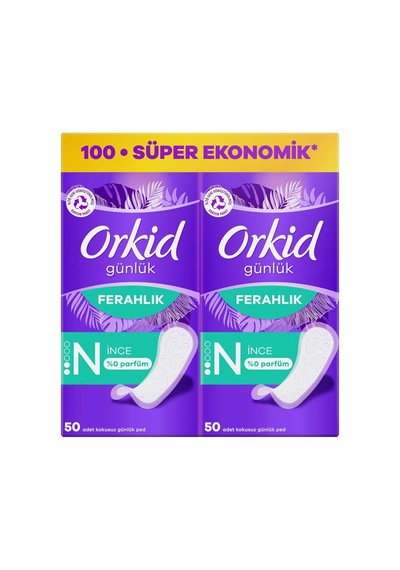 Orkid Yaprak Günlük Ped Normal Süper Ekonomik Paket 100 Adet Ped Sku: Zeus8690010392947