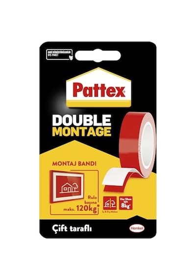 Double Montage Çift Taraflı Montaj Bandı, İç Ve Dış Mekanlar İçin Uygun Ekstra Güçlü Ve Dayanıklı Bant Yap