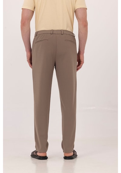 Sabri Özel Vizon Dokulu Arka Lastikli Köprü Kemerli Bağcıklı Slim Fit Jogger Pantolon