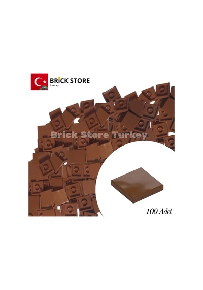 Yedek Parçalar,100 Adet 2x2 Tile Düz Fayans Parçası, Kahverengi Reddish Brown , 3068