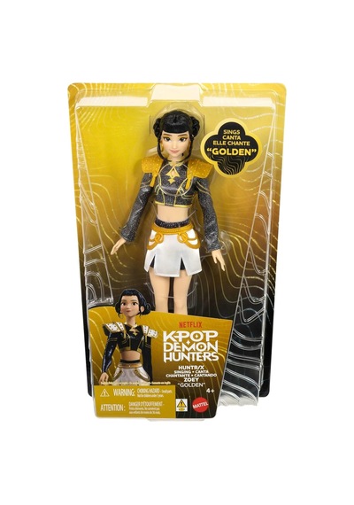Kpop Demon Hunters Huntr/x Mattel Zoey Golden Şarkı Söyleyen Hareketli Bebek 28 Cm