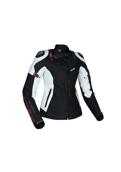 Motoanl Motosiklet Kadın Montu Full Korumalı 4 Mevsim Deri Ve Maxdura Kumaş Mont White