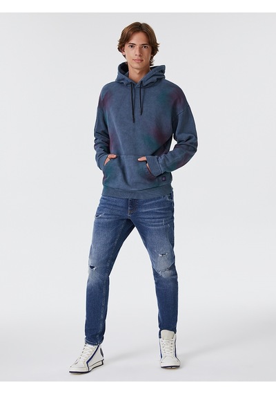 Oversize Fit Erkek Sweatshirt Mavi