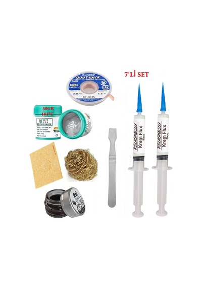 Best Krem Lehim 183 C 50gr Havya Uc Temizleyici Flux Lehim Toplama Cp-3015 Lehim Emme Teli Spatula Seti2 Tk01