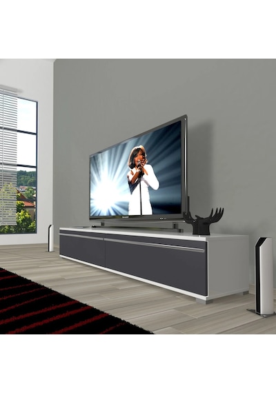 Decoraktiv Eko 140t Mdf Tv Ünitesi Tv Sehpası - Beyaz - Antrasit Beyaz - Antrasit Decoraktiv Eko 140t Mdf Tv Ünitesi Tv Sehpası - Beyaz - Antrasit Beyaz - Antrasit