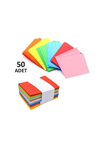 50 Adet. Renkli Zarf. 7x9 Cm. Renkli Mini Zarflar Karışık Renkler
