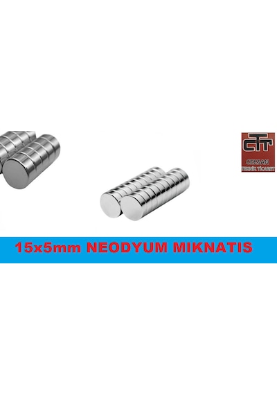 Neodyum Mıknatıs 15Mm X Kalınlık 5Mm 10 Adet