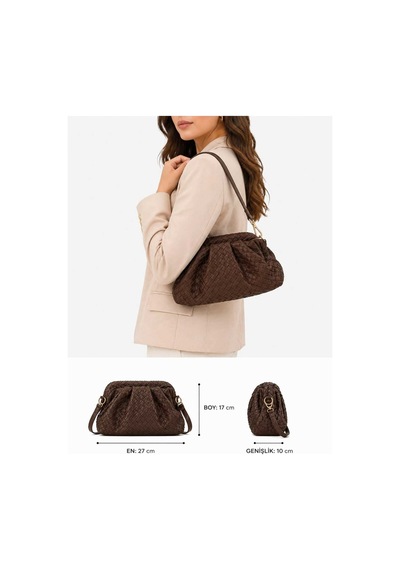 Moda Çınar El Ve Kol Çantası Askılı Yeni Model Model:khvçnt003 Kahverengi