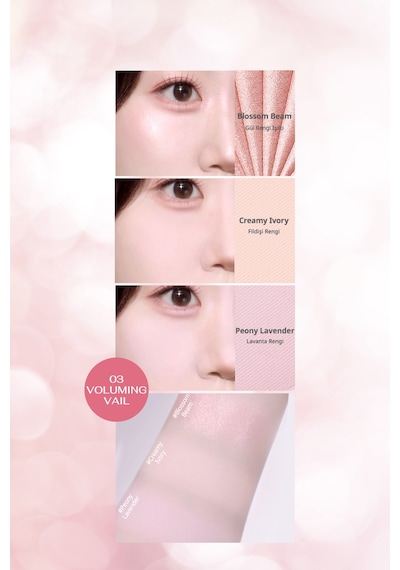 İnci Işıltıları İçeren Aydınlatıcı Paleti Perıpera V Highlighter Ad 003 Voluming Veil